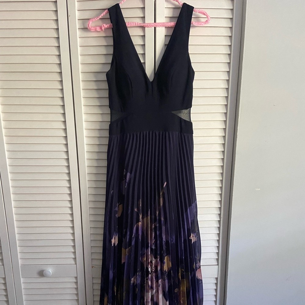 XSCAPE navy maxi formal dress